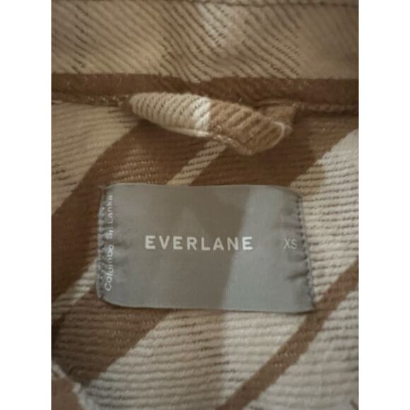 EVERLANE The Oversized Shirt Jacket Camel Plaid 100% Cotton Size XS - Picture 5 of 8